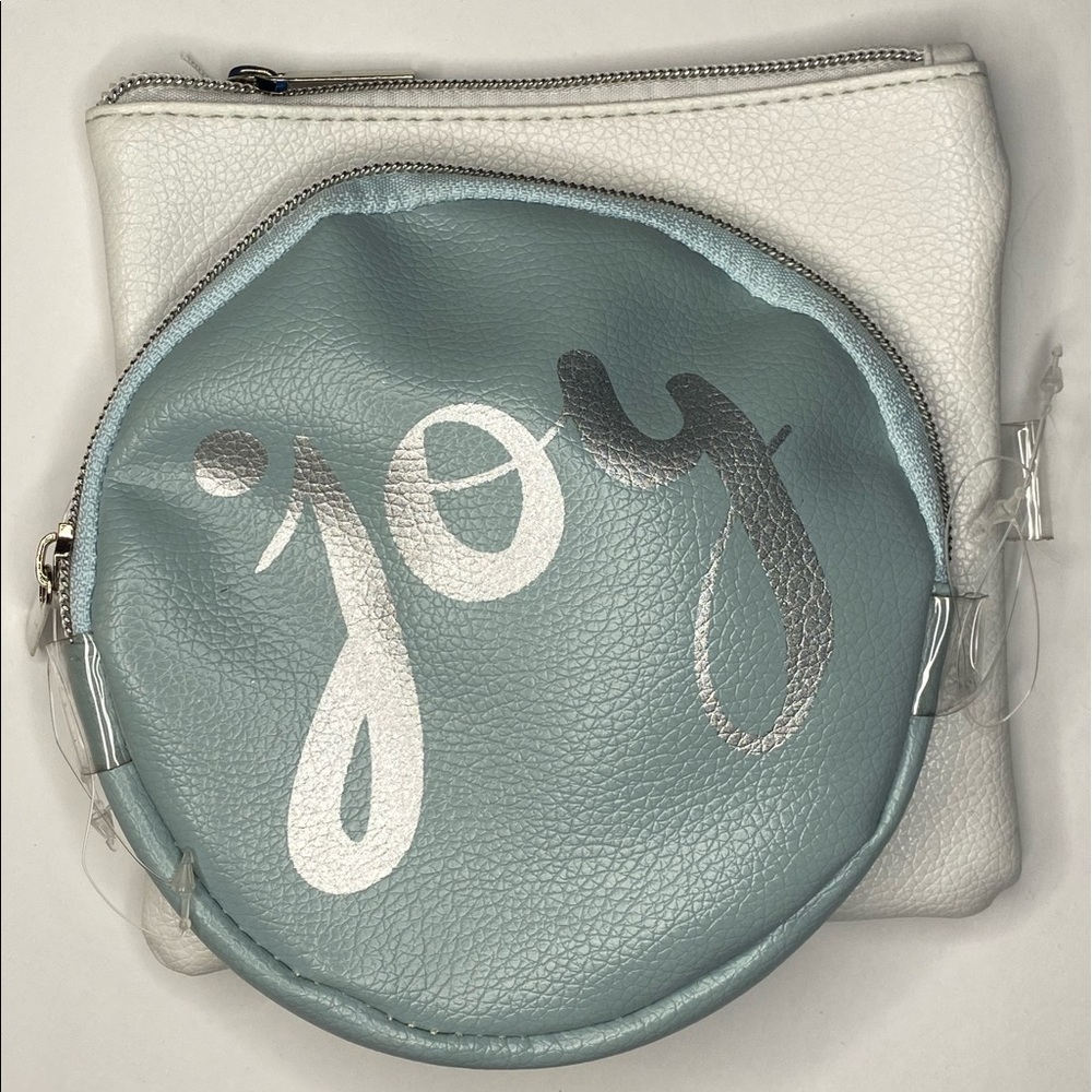 Set of 2 makeup bags blue white silver